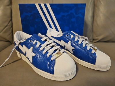 Adidas x BAPE Superstar JR2702 Mens's Size 5.5 SSTR Blue Shell Toe