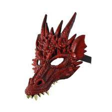Adult Unisex 3-D Dragon Mask Foam Rubber Cosplay Costume Accessory RED
