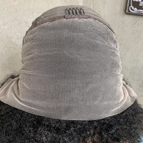 18" Blend Human Hair Afro Kinky Culry Wigs for Black Women 13x4 Lace Front Wigs - Picture 10 of 11