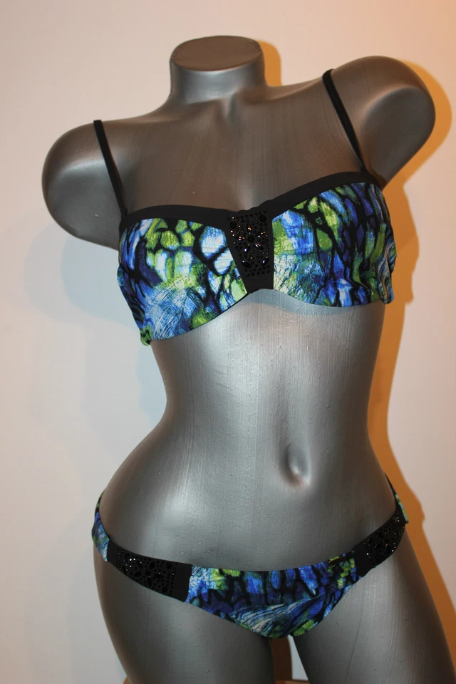Triumph Bikini Bandeau "Portofino TWPD " Gr.38 B Blautöne Höschen 38 sehr edel - Bild 1 von 4
