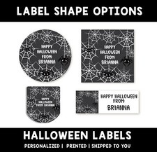 Spider Webs Personalized Halloween Stickers  Kids Halloween Favor Stickers