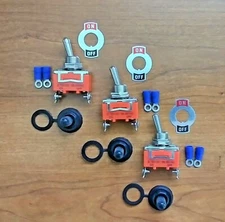 3 BBT Heavy Duty 20 amp On/Off Toggle Switches w/Terminals & Waterproof Boots