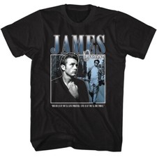 JAMES DEAN Adult T-Shirt 1950's Movie Icon Dream As If You'll Live Forever Black