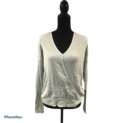 NWT Elodie Ribbed Wrap Sweater Sage Green Medium
