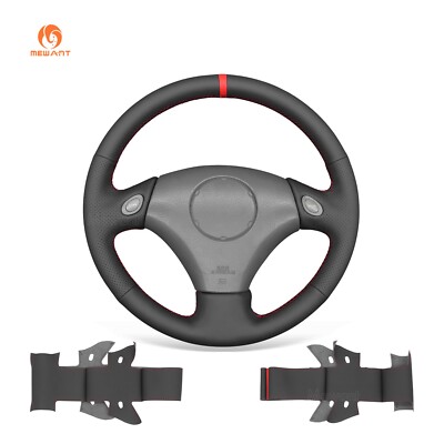 MEWANT Black Stitch PU Leather Steering Wheel Cover for Toyota Aristo 1998-2005