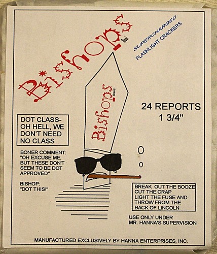 Vintage ☆ BISHOPS ☆ Firecracker Label ☆ 1 3/4" x 24's ☆ L@@K!