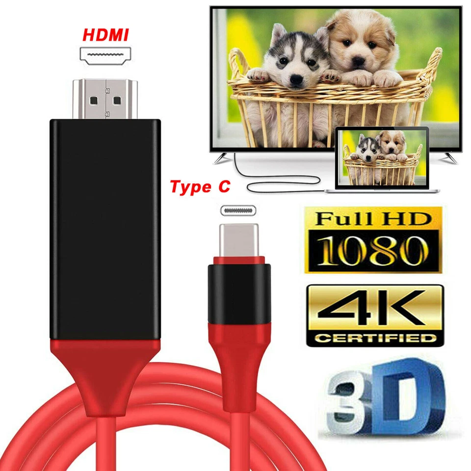 Type-C Android Cable Adapter Phones Sony 1080P HD TV LG HDMI USB-C MHL Samsung - image 4 of 4