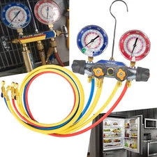 49968 Charging Manifold 4-Valve Test, A/C Manifold Gauge Tool Set with 60" Hoses