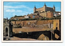 Bridge Alcantara & Alcazar Toledo Spain Cont Postcard Vtg Unposted