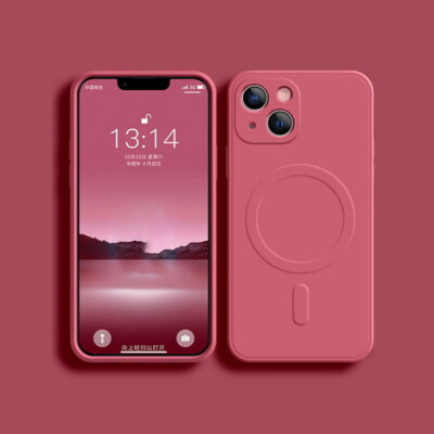 For iPhone 17 16 15 14 13 Pro Max 12 Liquid Silicone Magnetic Case-MagSafe Cover