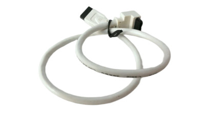 18'' White SATA 3 III 6 GB/s Round SSD/HDD Data Cable Straight to Right Angle