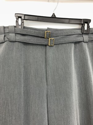 AMERICAN LIVING Womens 16 Charcoal Trousers Pants Double Belt Wide 
