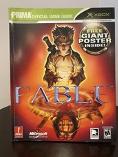 Fable Prima Official Strategy Guide Microsoft XBOX With Poster Attached 2004