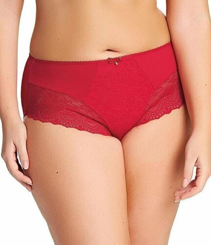 Elomi Tia Floral Lace Brief Panty EL4285 Sizes Med- 4XL Crimson Red New w/ tags - Picture 1 of 4