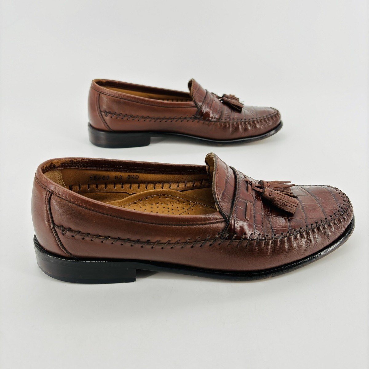 Florsheim Men PISA Moc Toe Tassel Loafers Size 9D Shoes Cognac Florsheim Leather Mens Pisa MOC Toe Tassel Loafer Cognac  main image 4
