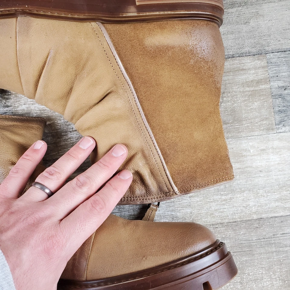 Miz Mooz Brodie 女式厚底靴,尺寸 10.5 - 11 粗跟杏仁皮革 — 第 2/4 张图片