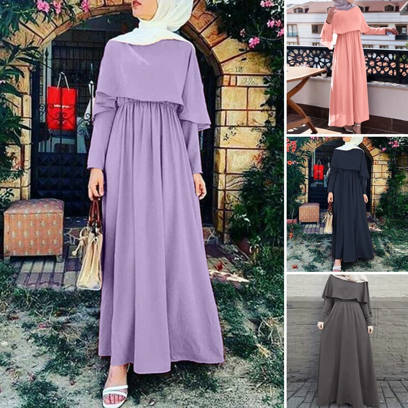Women Muslim Kaftan Abaya Dubai Cloak Dress Party Robe Gown Long Maxi Dress Plus