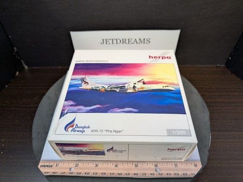 1/200 BANGKOK AIRWAYS AEROSPATIALE ATR-72-212 PARADISE COLORS HS-PGL HERPA - Picture 2 of 9