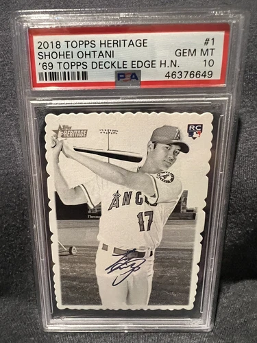 2018 Topps Heritage SHOHEI OHTANI RC Angels Deckle Edge Rookie PSA 10 Gem Mint!