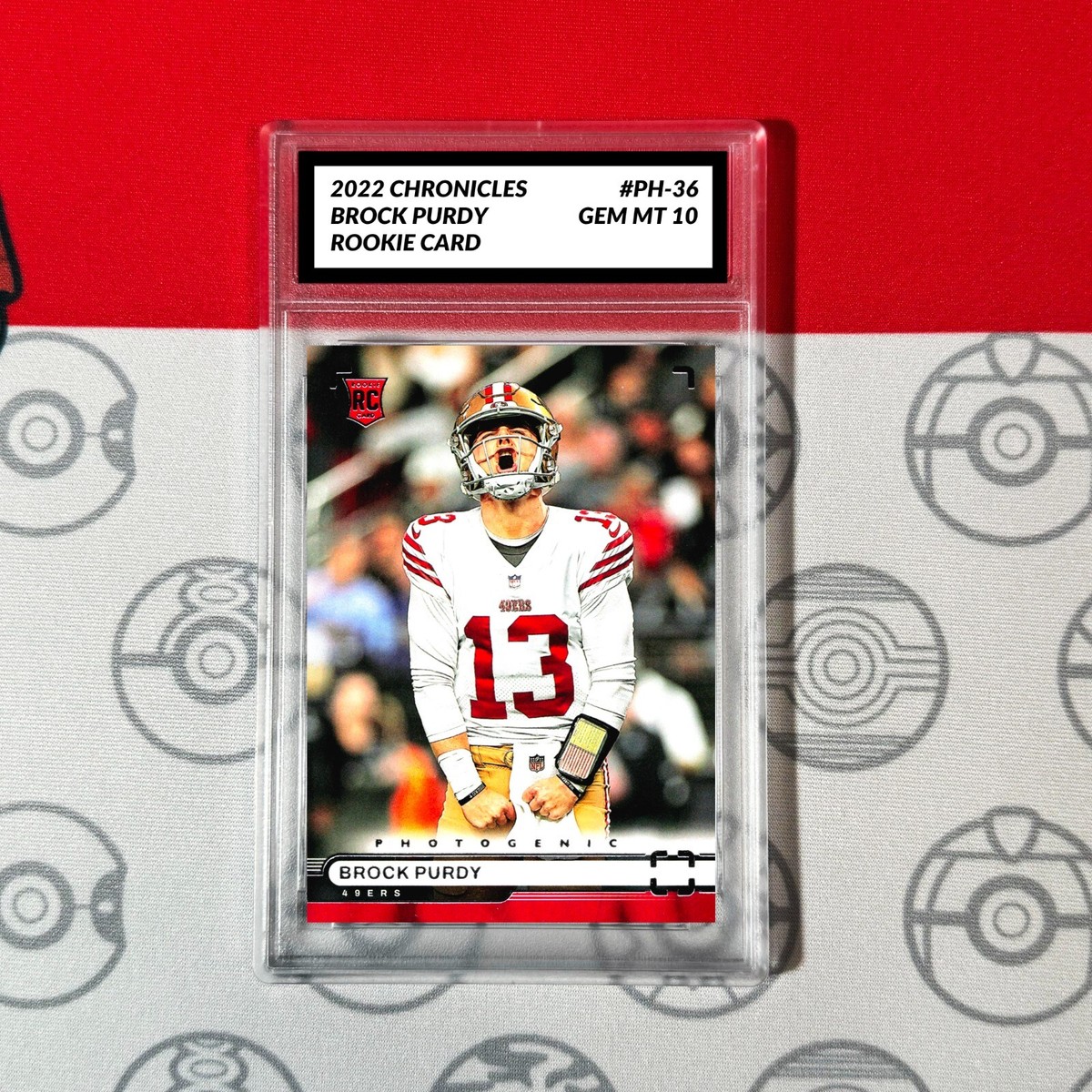 brock purdy rookie card graded 2022 Panini Donruss Optic #277 RC Football C You will receive the exact item in the photographs.   Football cards have