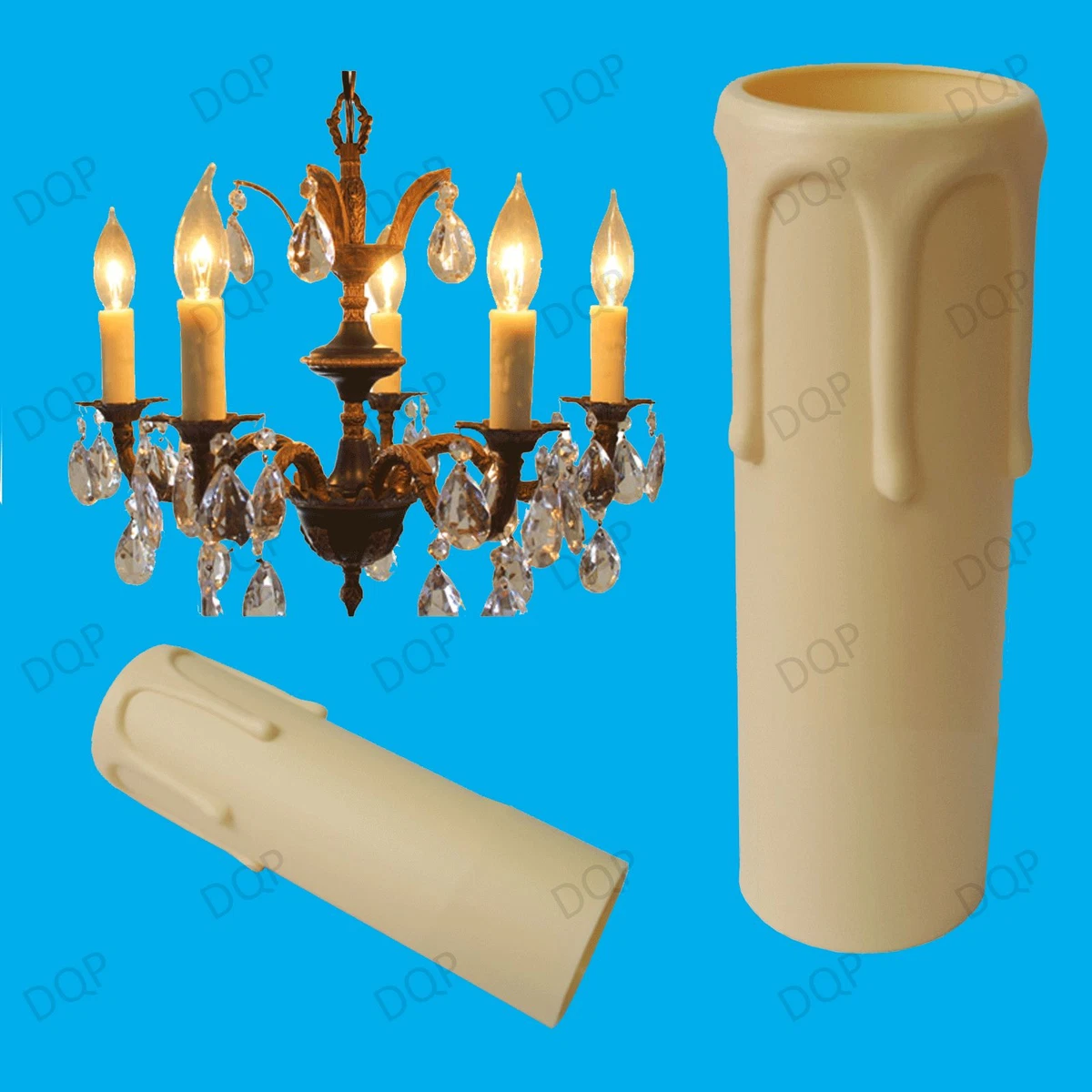 Lot De 6 Tubes Fausse Bougie Pour Lustre Ou Ampoule Décorative (Neuf)