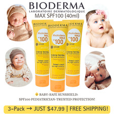 Bioderma Photoderm MAX SPF100 3-Pack 40ml  Travel Sunscreen  Waterproof  TSA