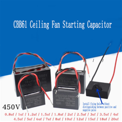 CBB61 450V Motorstart Kondensator 2 Drähte 1/1,5/1,8/2/3/4/5/6/7/8/10/15/20uf