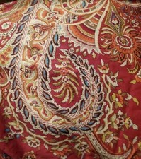 Ralph Lauren LRL Comforter King Paisley Stripe Reversible Burgundy/Rust Gold