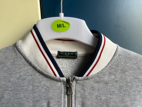 FRED PERRY SWEATSHIRT WOMEN WOMAN GREY GREY FP-202 - Picture 3 of 8