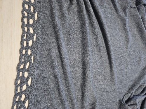 Esley Wool Blend Lightweight Open Front Wrap Sweater Filigree Cutout Sz S CL06 - Picture 8 of 8