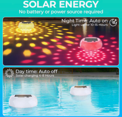 Avatar Controls Magic Solar Auto On/Off Pool Party Floating Multicolor LED Light