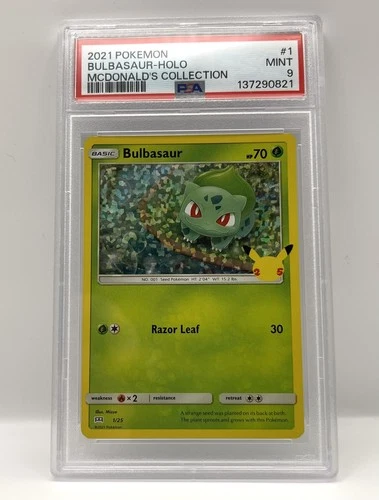 PSA 9 Bulbasaur 001/025 McDonald's 25th Anniversary Holo 25th Anniversary MINT