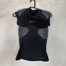 Nike Pro Dri-FIT Youth Padded Football Compression Shirt Black Grey Size M