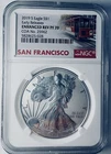 2019 S NGC ENHANCED REVERSE PF70 1oz Silver American Eagle SAE Coin w COA  25962