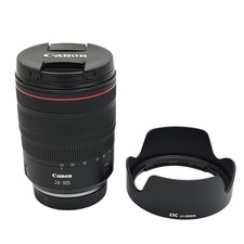 Canon RF 24 105mm F4 L IS USM Camera Lens W/ Both Caps Lens Hood - Tested READ