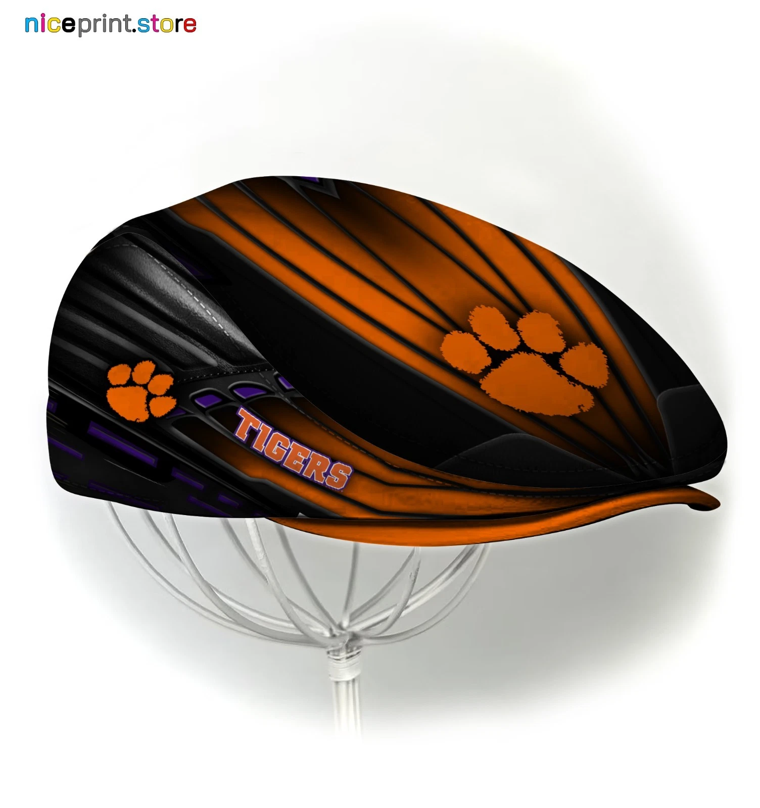 Clemson Team Tigers Jeff Cap NCAA Newsboy Cap Golf Cap NCAA Flat Cap for men