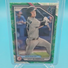 2024 Bowman Prospect Kemp Alderman #BP-82 /99 Green Pattern Miami Marlins