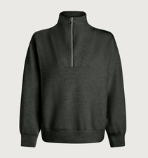 NWT Varley Hawley Half-Zip Sweater Pullover Women's Size L Color -Oliver Marl