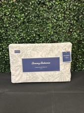 Tommy Bahama Queen Size Percale Cotton Sheet Set Pen and Ink Palm