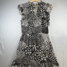 BB Dakota Steve Madden Mix Degrees Midi Dress Size Small Black White Floral EUC