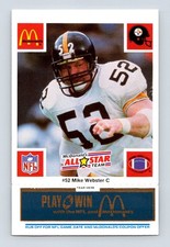 1986 McDonald's All-Star Mike Webster Full Game Pieces Week 1 Blue Tab Steelers
