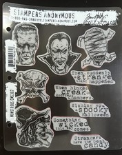 Halloween Monsters Rubber Cling Stamps, Tim Holtz