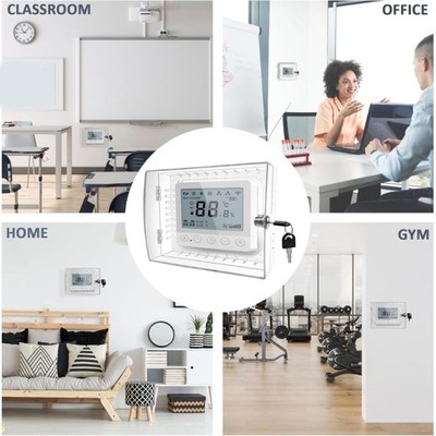 Thermostat Lock Box with Combination Lock Clear Acrylic Box Guard Wall Mounted