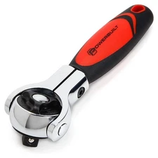 PowerBuilt 3/8" Drive Stubby Ratchet with 270° Swivel Head - 72 Tooth