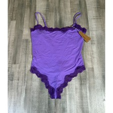 SKIMS Fits Everybody Lace Cami Bodysuit Ultra Violet Multi Purple BD-THG-4127 L
