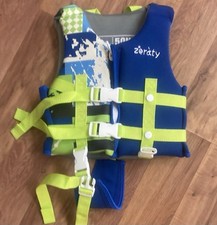 Zeraty Children Life Jacket Vest For Kids 30-50lbs Blue Green  Black Excellent 