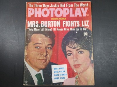 VTG Photoplay Magazine March 1963 Sybil Burton, Elizabeth Taylor No Label