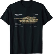 M1 Abrams Tank Military Vintage Army Graphic Crew Tee T-Shirt