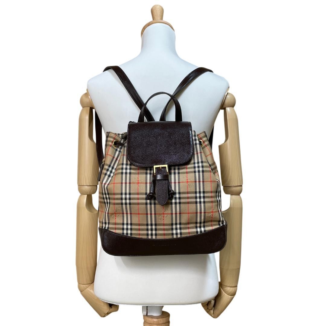 Burberry Leather Drawstring Backpack Shadow Horse… - image 1
