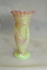 Fenton Mini Hand Vase - Burmese Iridescent Marked - Glows